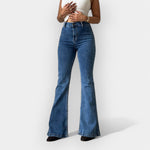 Adéla Elegant Denim Flare Velmi Vysoký Pas Evase