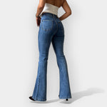 Adéla Elegant Denim Flare Velmi Vysoký Pas Evase