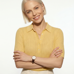 Amy Hladký Pletený Polo Halenka