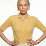 Amy Hladký Pletený Polo Halenka