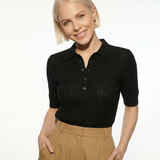 Amy Hladký Pletený Polo Halenka