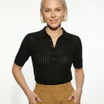 Amy Hladký Pletený Polo Halenka