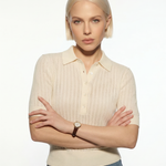 Amy Hladký Pletený Polo Halenka