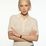 Amy Hladký Pletený Polo Halenka