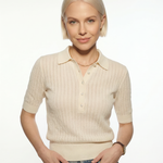Amy Hladký Pletený Polo Halenka