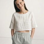 Boxy lněný crop top