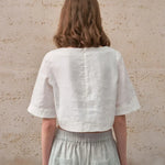 Boxy lněný crop top
