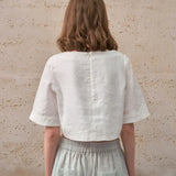 Boxy lněný crop top