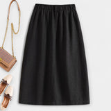 Elegantní Vintage Midi Sukně Magdaléna s Předními Kapsami