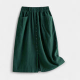 Elegantní Vintage Midi Sukně Magdaléna s Předními Kapsami