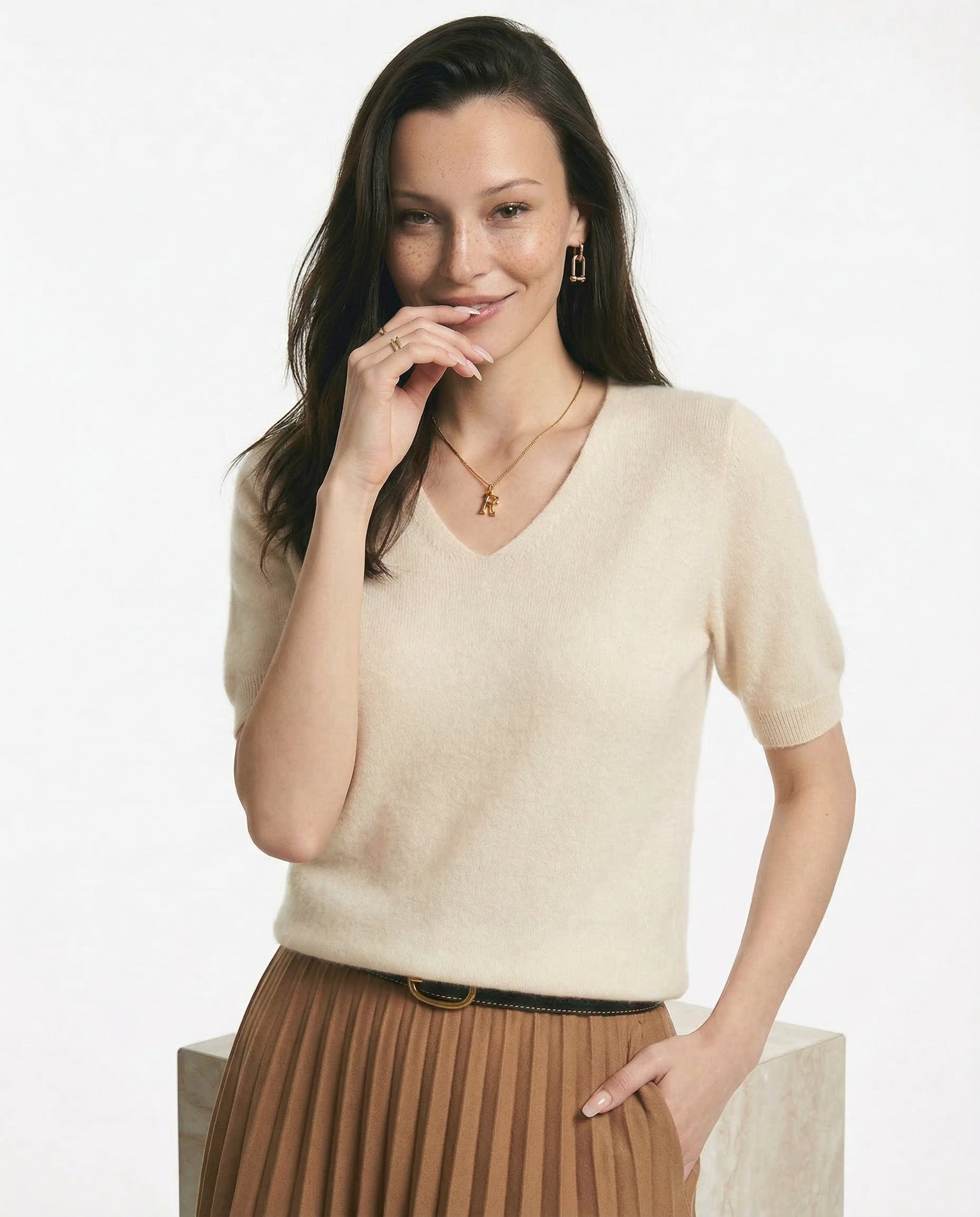 Elysian V-Neck Pletený Top