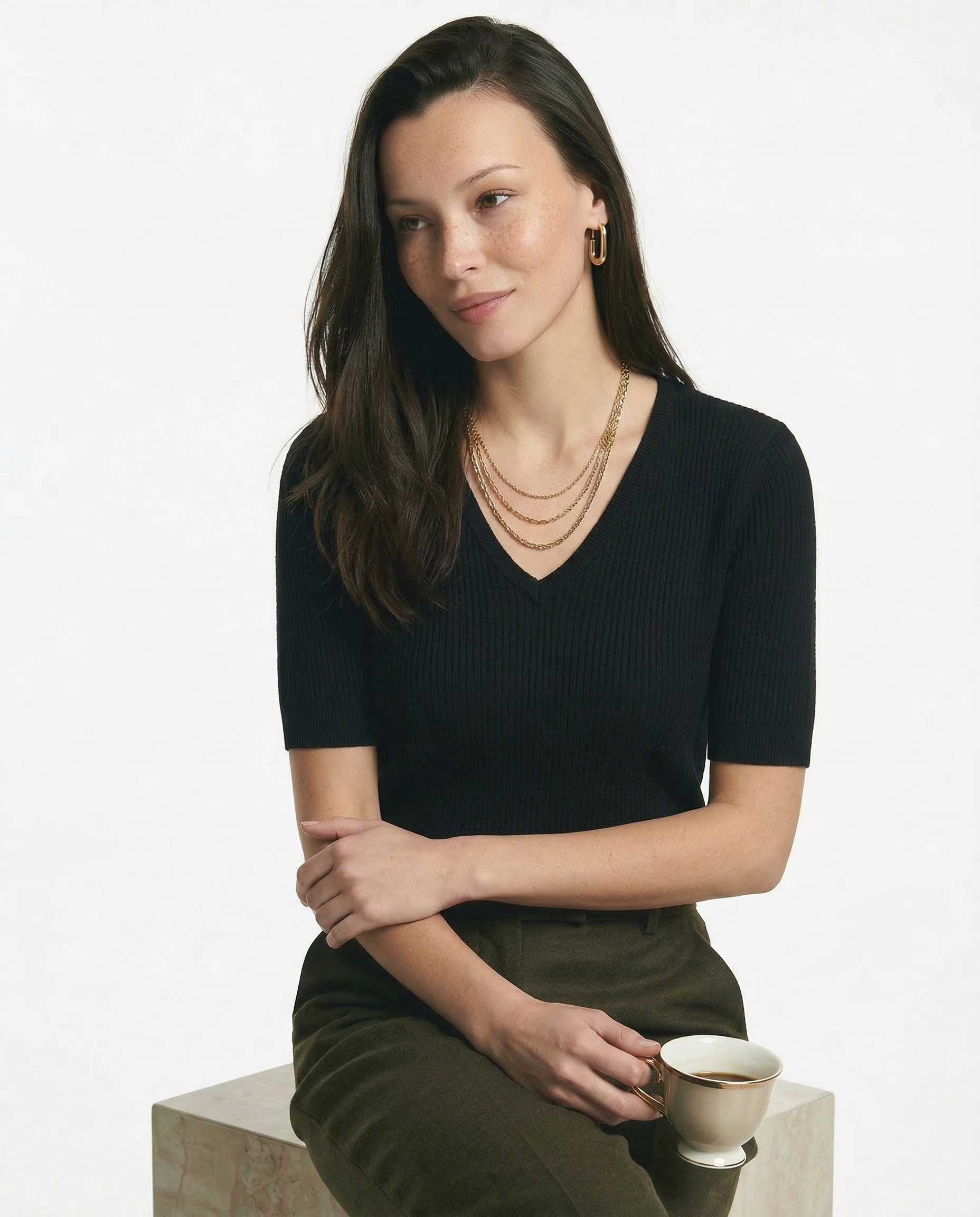 Elysian V-Neck Pletený Top