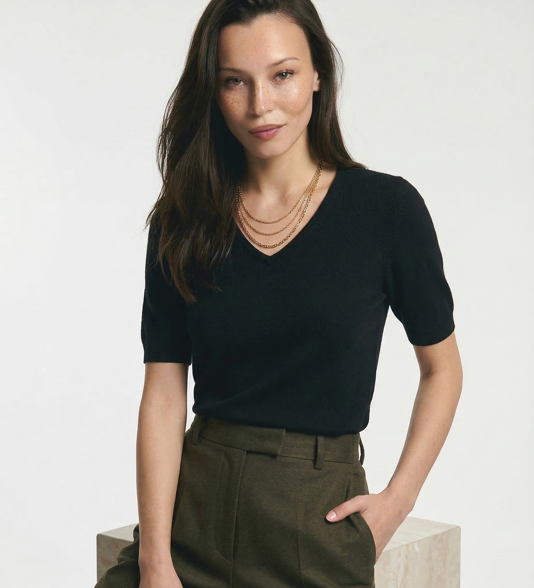 Elysian V-Neck Pletený Top