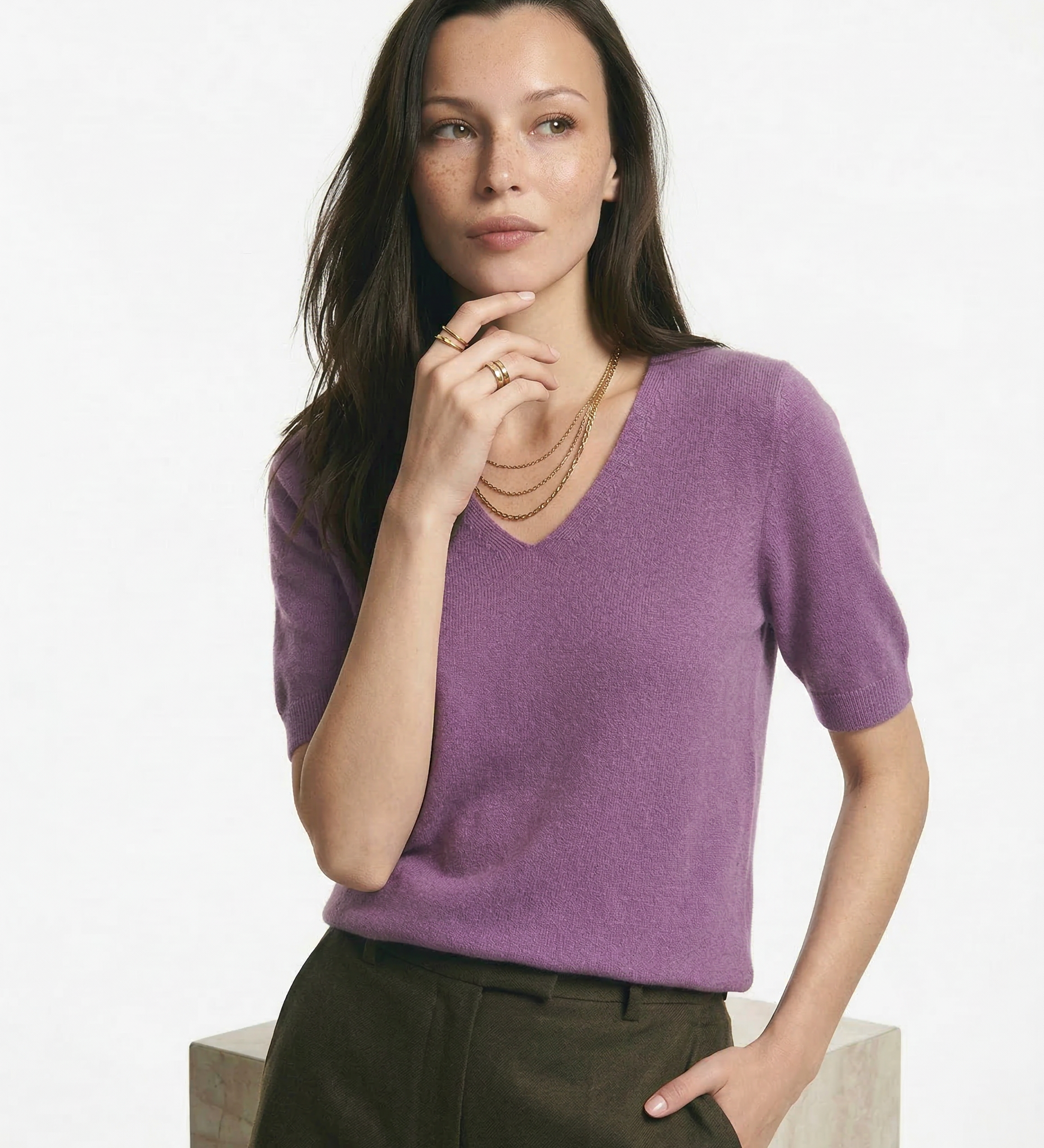 Elysian V-Neck Pletený Top