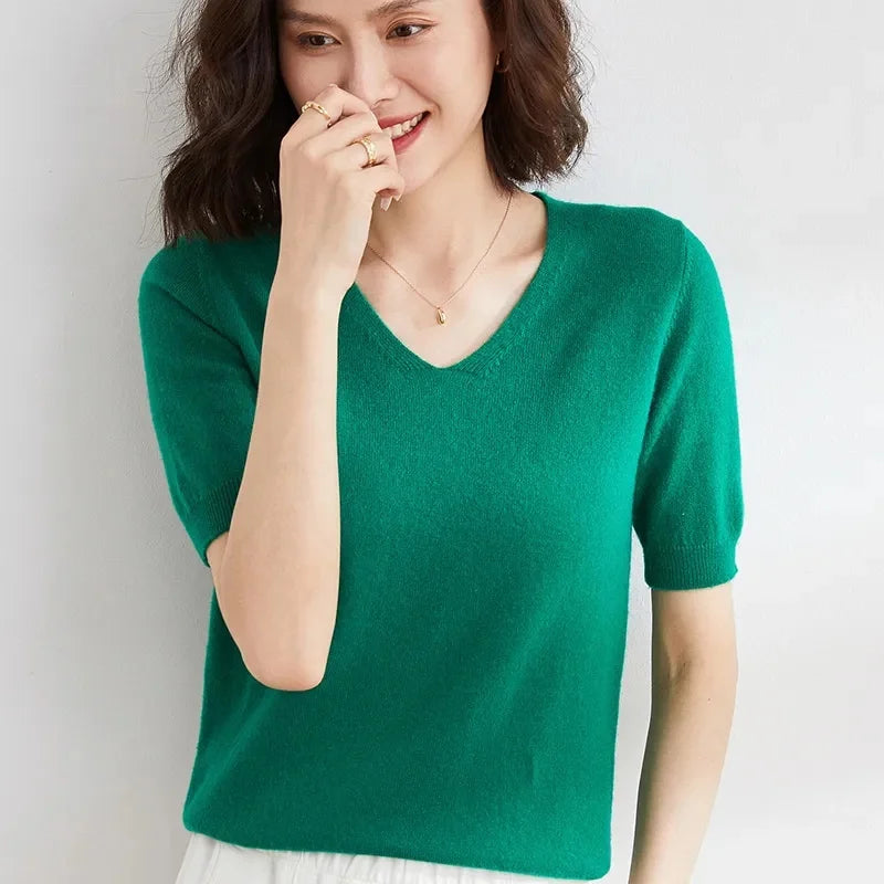 Elysian V-Neck Pletený Top