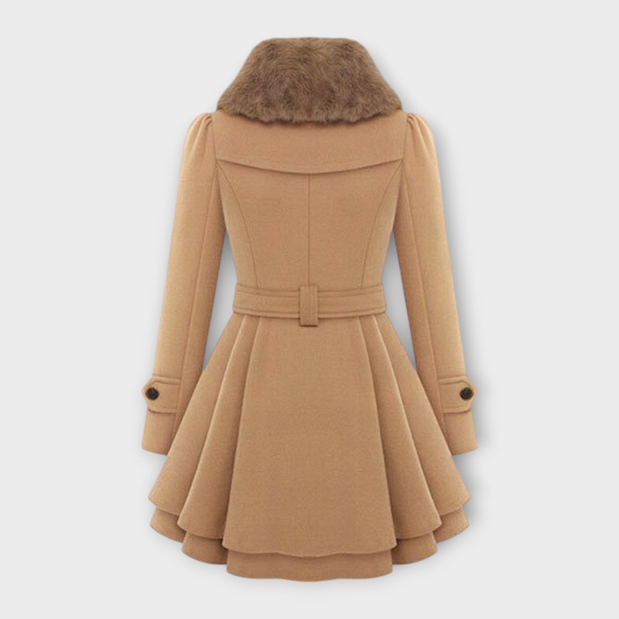 Emma - Elegantní kabát s límcem z umělé kožešiny