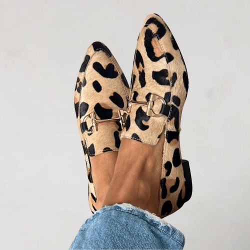 Exkluzivní kožené mokasíny Magdaléna s leopardím vzorem pro ženy