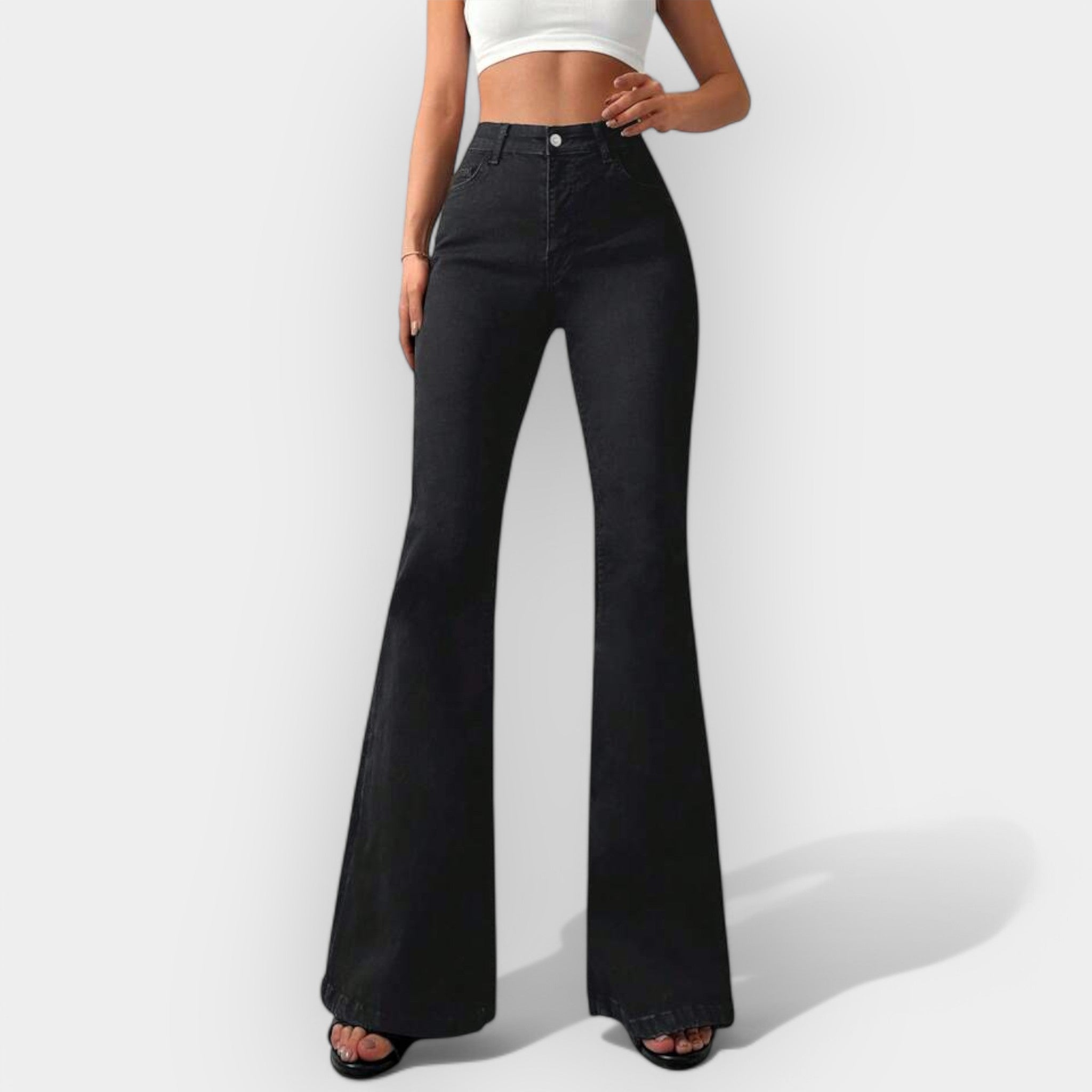 Kristýna Sofistikovaná Džíny Bootcut Vysokým Pasem