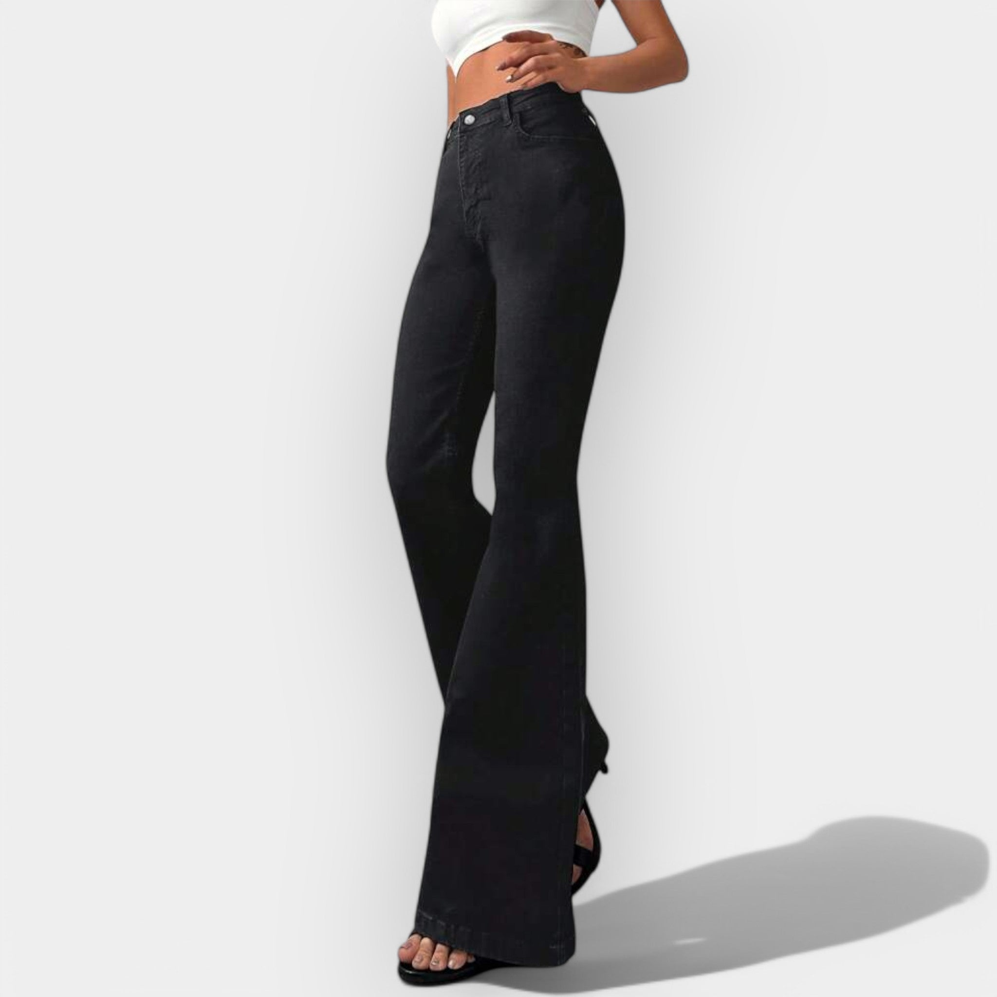 Kristýna Sofistikovaná Džíny Bootcut Vysokým Pasem