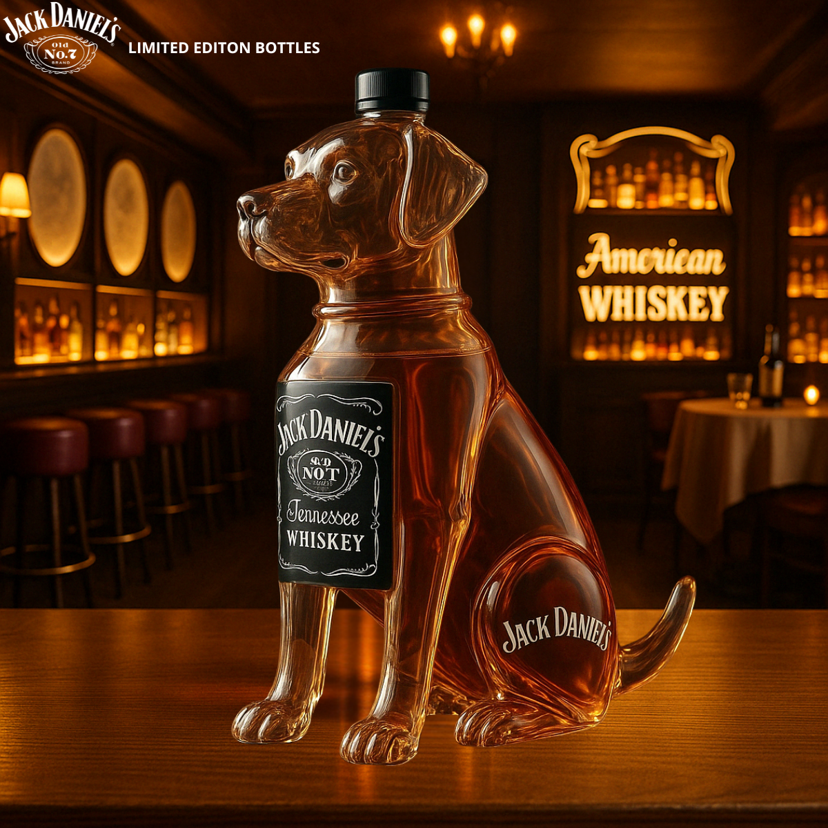 Láhev na whiskey ve tvaru psa