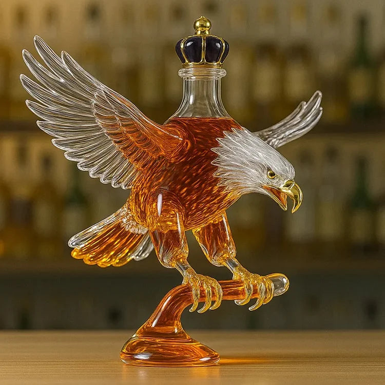 Láhev whisky ve tvaru orla s bílou hlavou