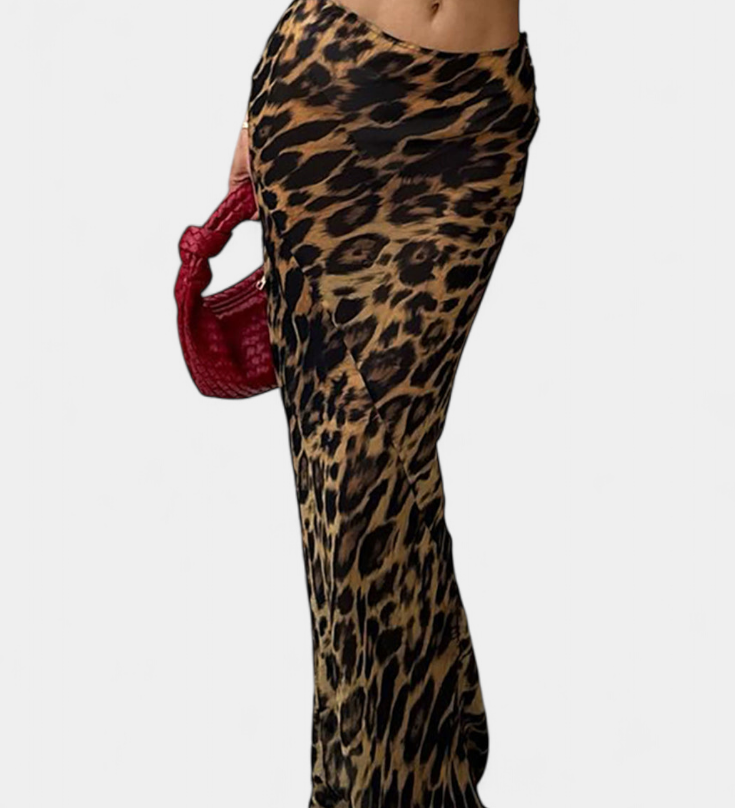 Maxi úzká sukně s leopardím potiskem