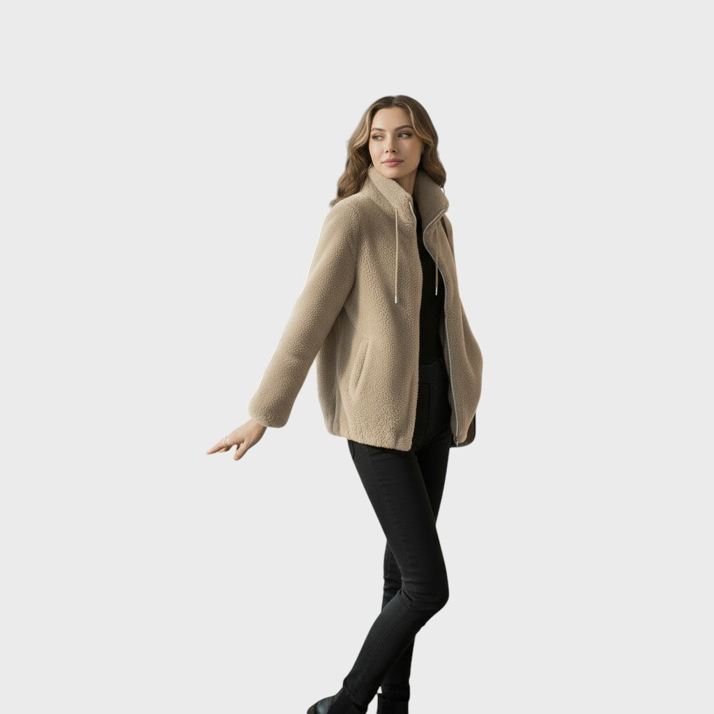 Mila | Luxusní plyšová zipová bunda