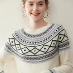 Norvale Alpinský Jacquard Kašmírový Pletený Svetřík