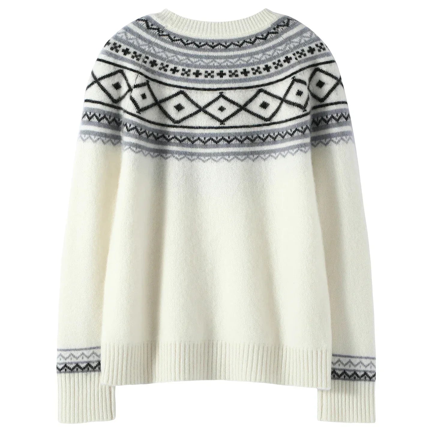 Norvale Alpinský Jacquard Kašmírový Pletený Svetřík