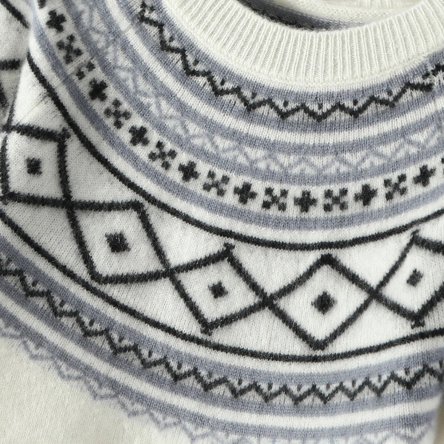 Norvale Alpinský Jacquard Kašmírový Pletený Svetřík