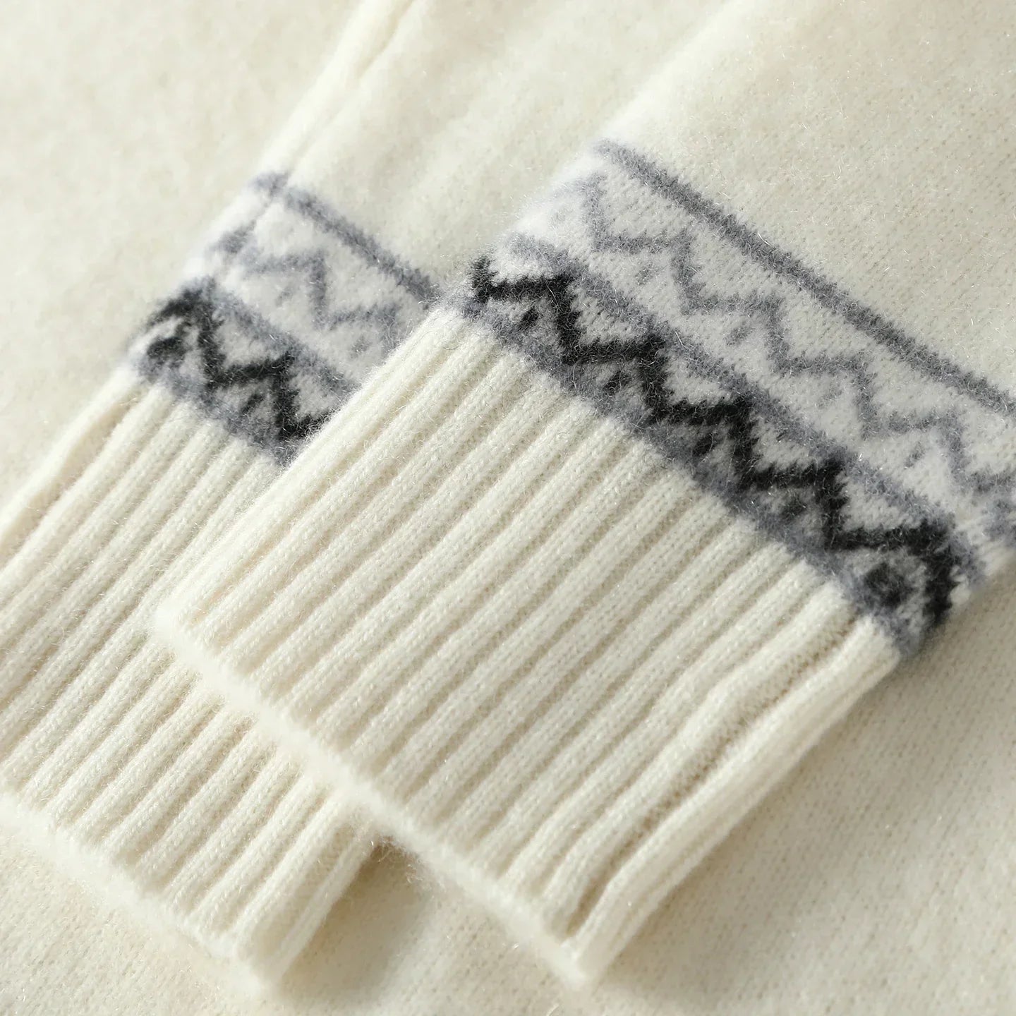 Norvale Alpinský Jacquard Kašmírový Pletený Svetřík