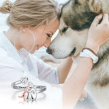 Prsten s ikonou psa (Růžový)