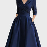 Tereza | Elegantní midi šaty s dlouhými rukávy