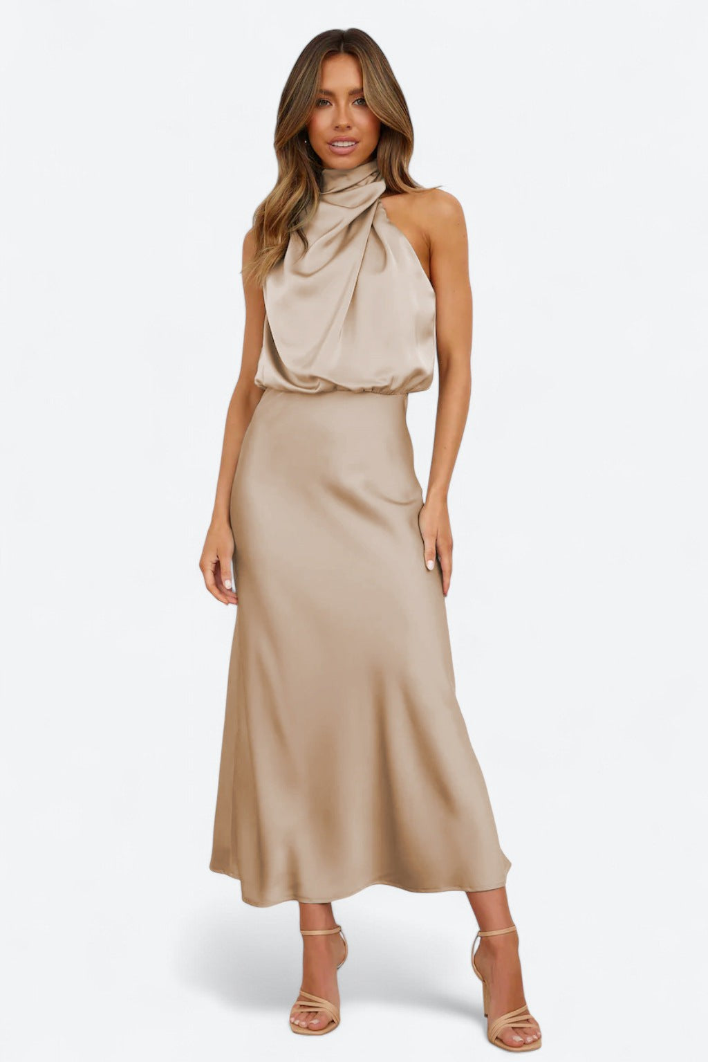 Tyra | Elegantní večerní šaty s halter výstřihem