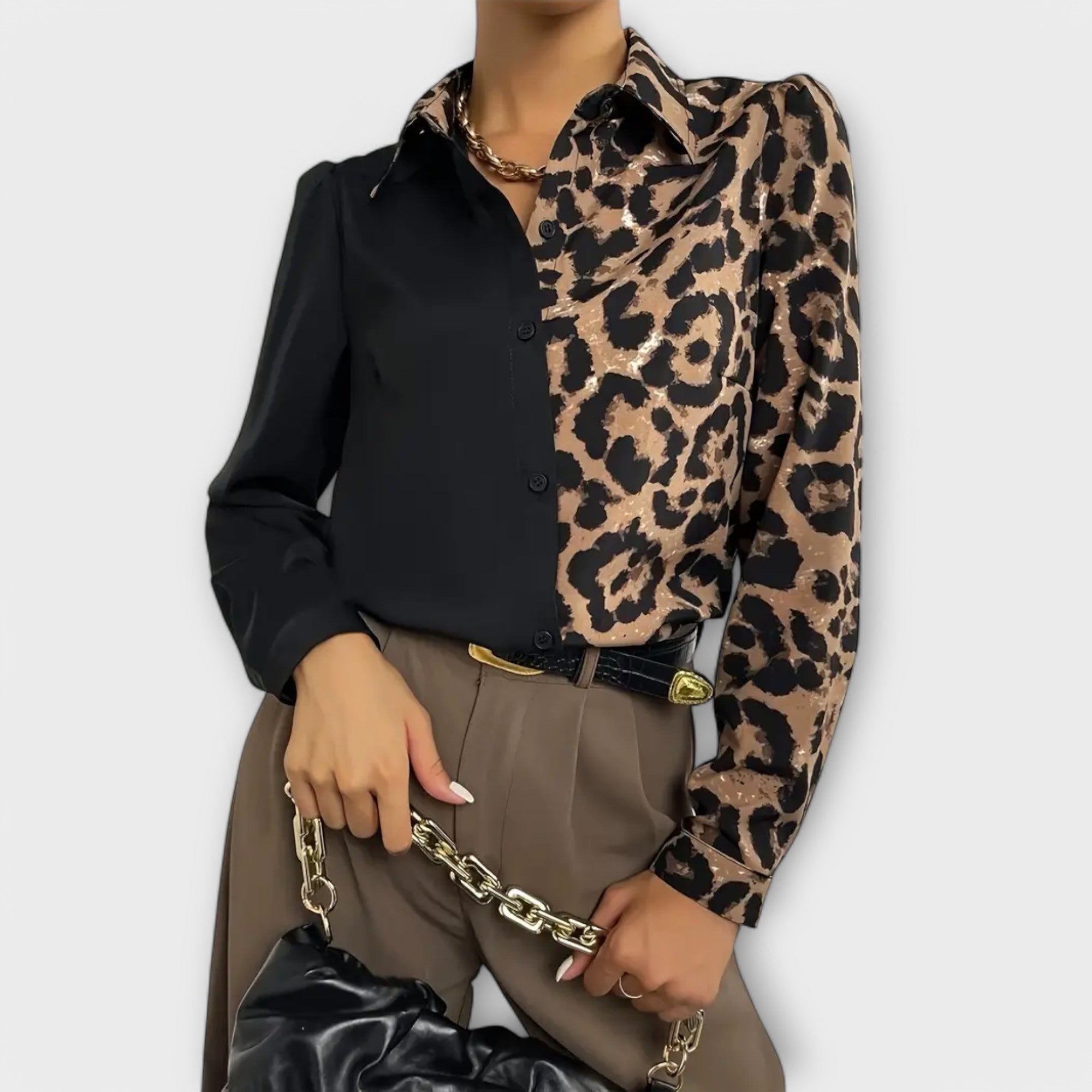 Valentina - Jednoduchá leopardí blůza