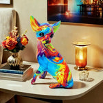 Vibrantní lampa stolu Chihuahua z pryskyřice