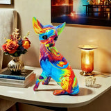 Vibrantní lampa stolu Chihuahua z pryskyřice