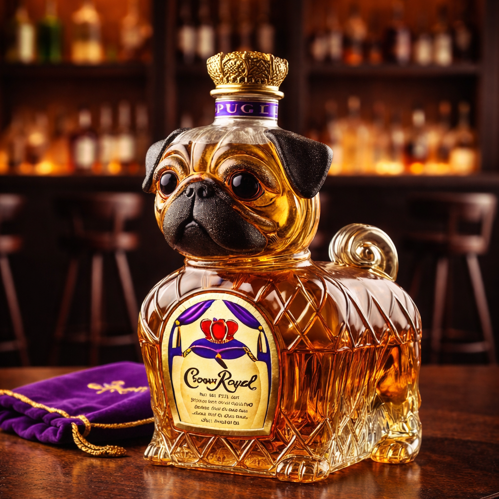 Whiskey láhev - Edice Francouzský buldoček