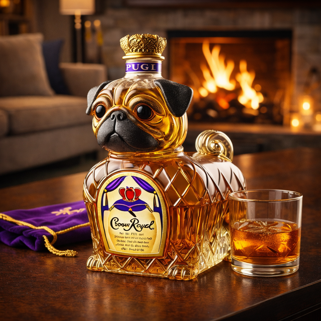 Whiskey láhev - Edice Francouzský buldoček